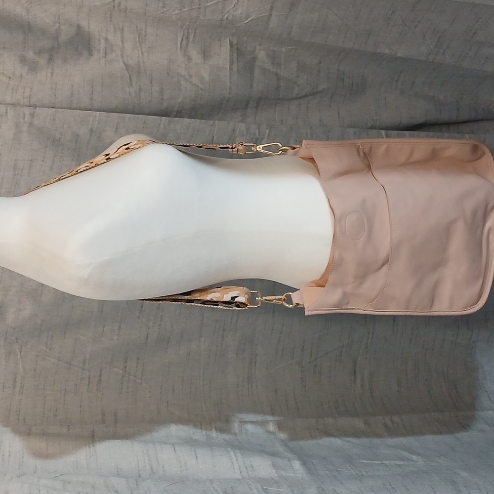 Ahdorned Pink Faux Leather Crossbody Bag